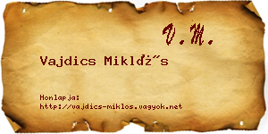 Vajdics Miklós névjegykártya