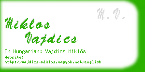 miklos vajdics business card